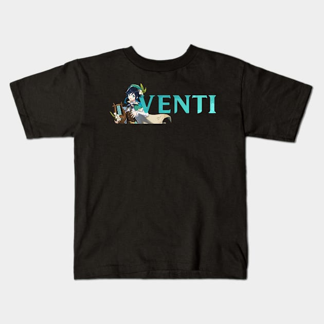 Genshin Impact Name Husbando Venti Kids T-Shirt by mardavemardave